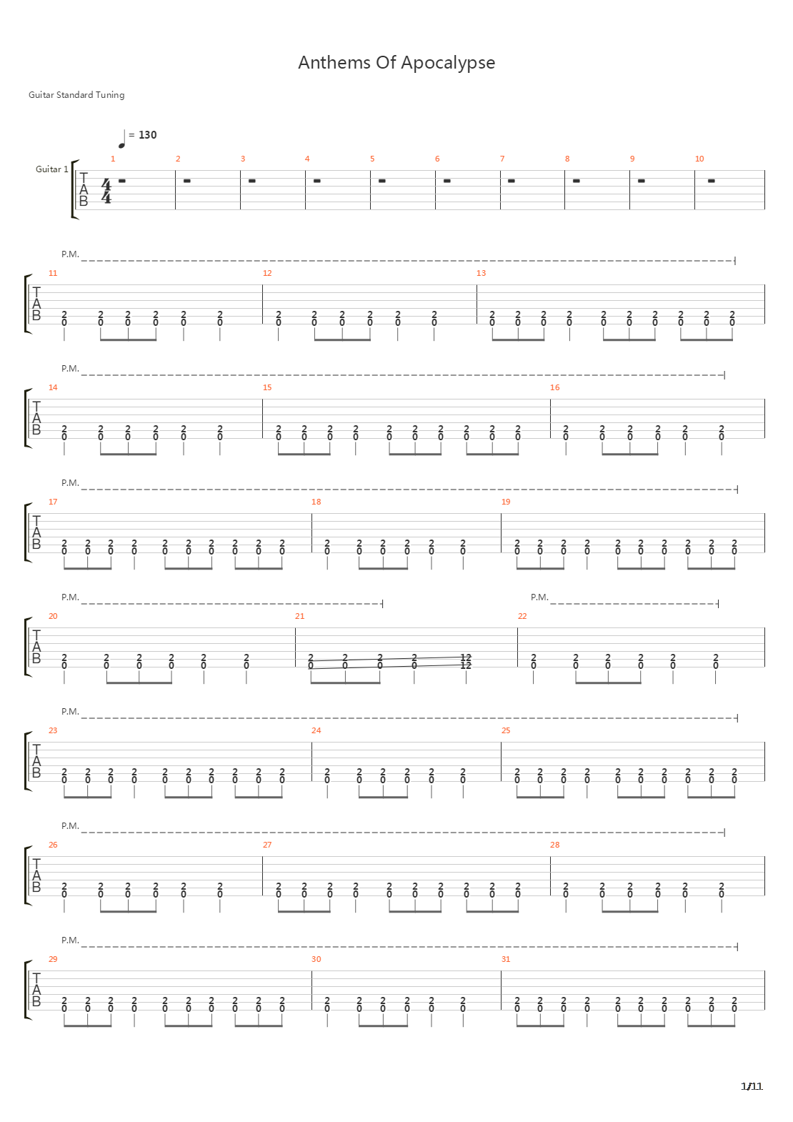 Anthems Of Apocalypse吉他谱