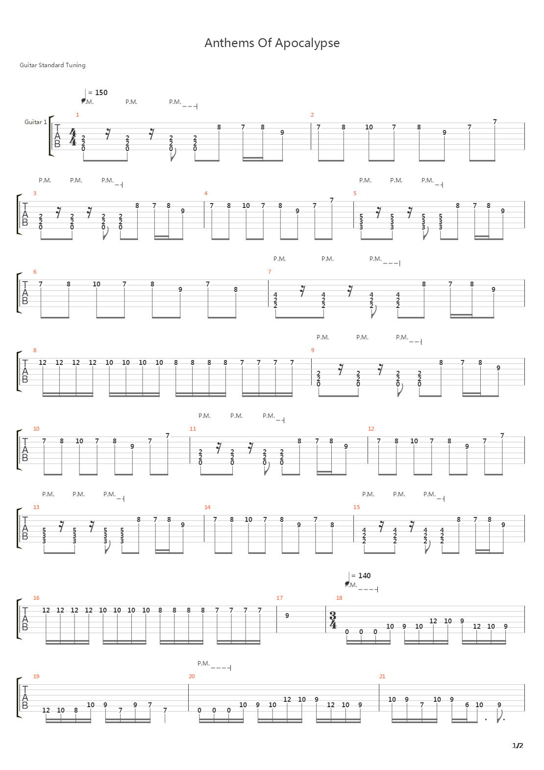 Anthems Of Apocalypse吉他谱