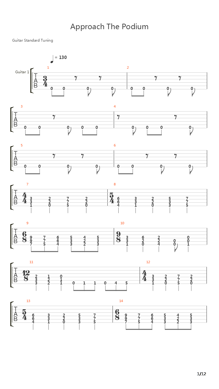 Approach The Podium吉他谱