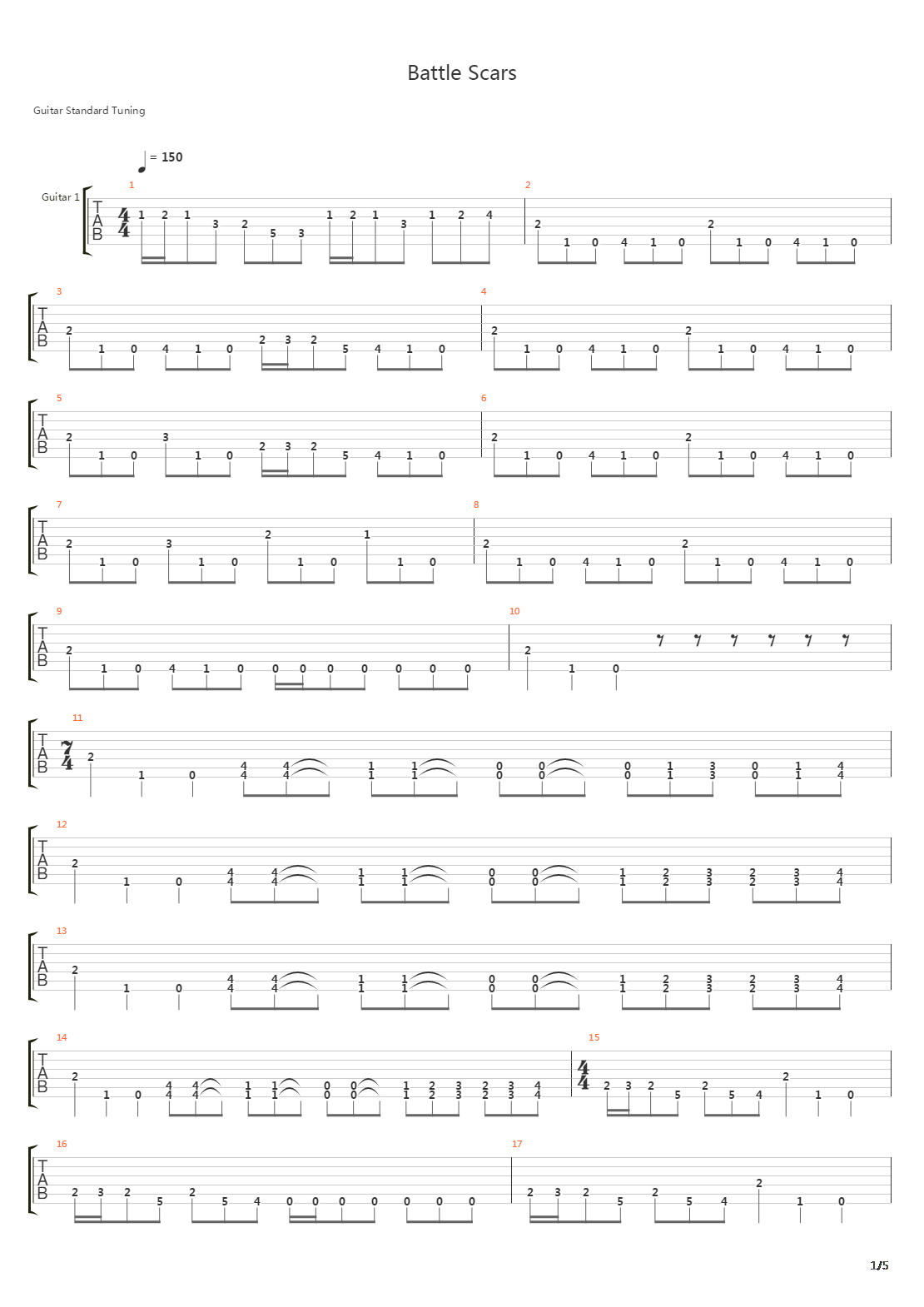 Battle Scars吉他谱