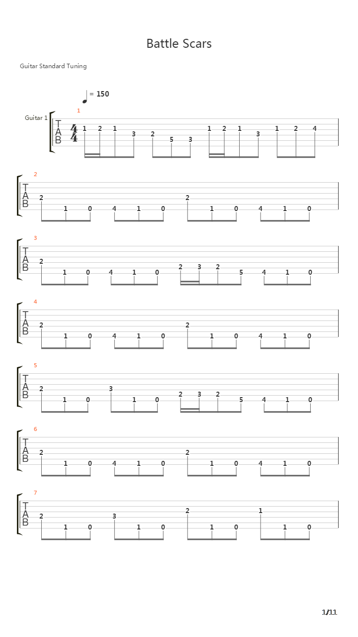 Battle Scars吉他谱
