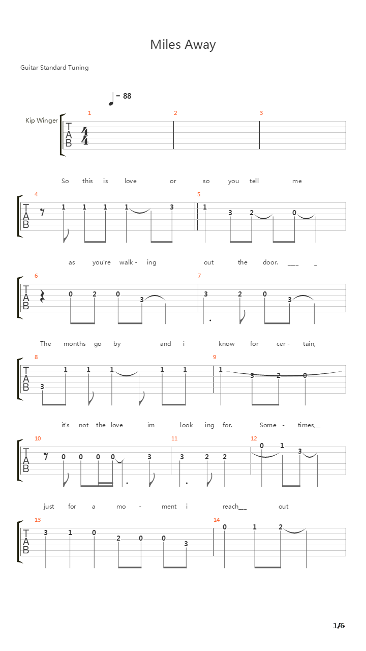 Miles Away吉他谱