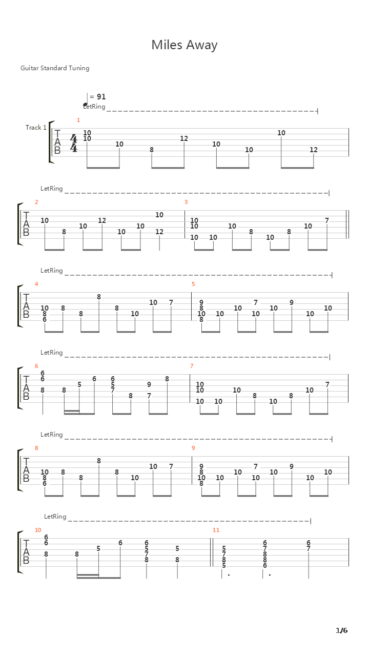 Miles Away吉他谱