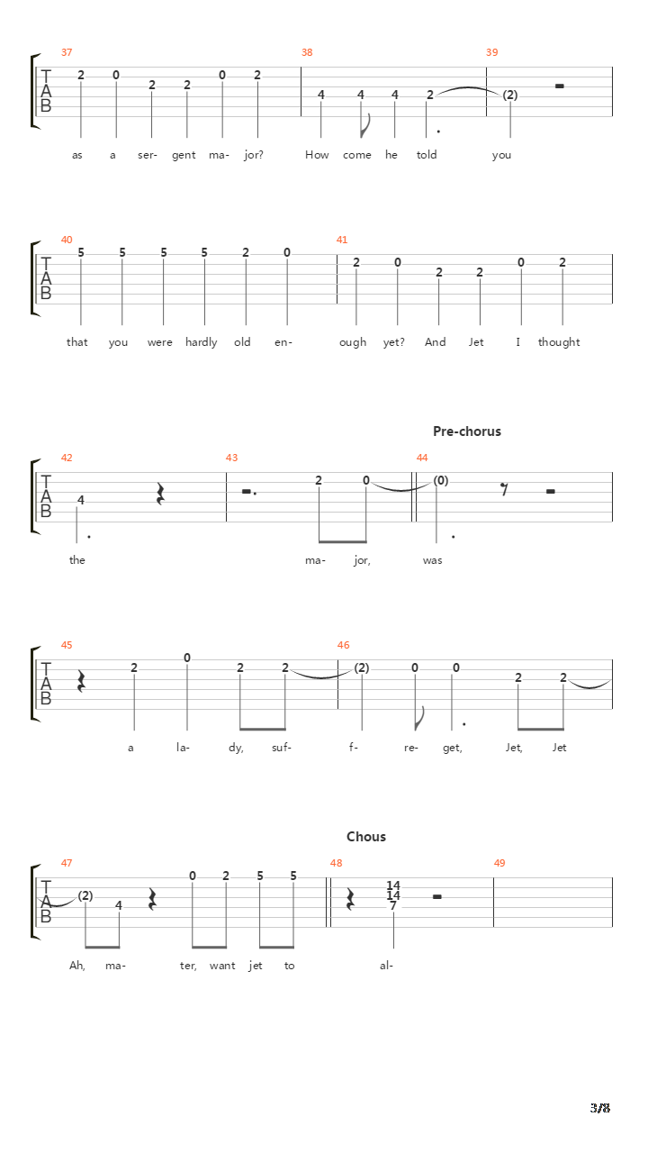 Jet吉他谱