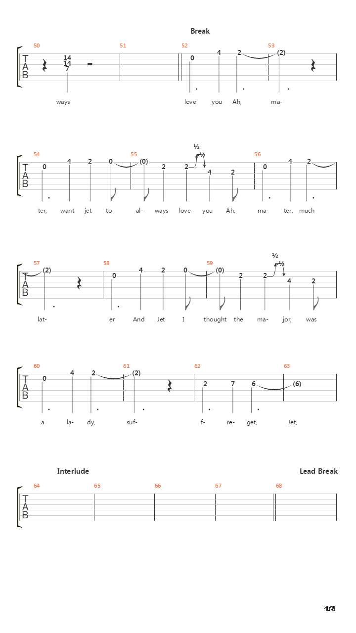 Jet吉他谱