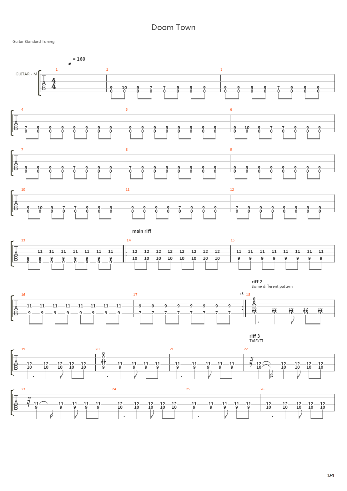 Doom Town吉他谱