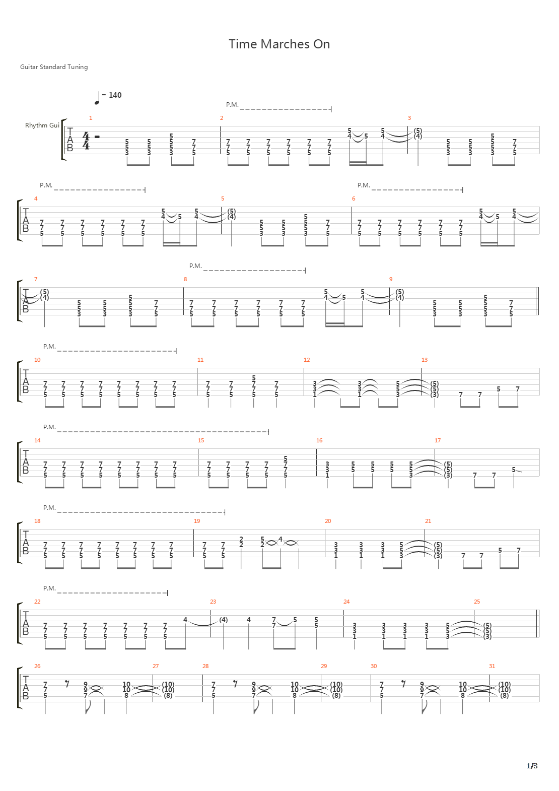 Time Marches On吉他谱