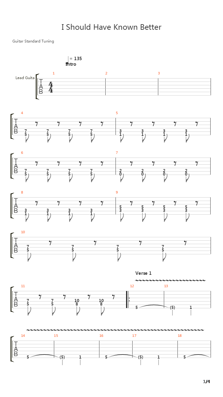 I Should Have Known Better吉他谱