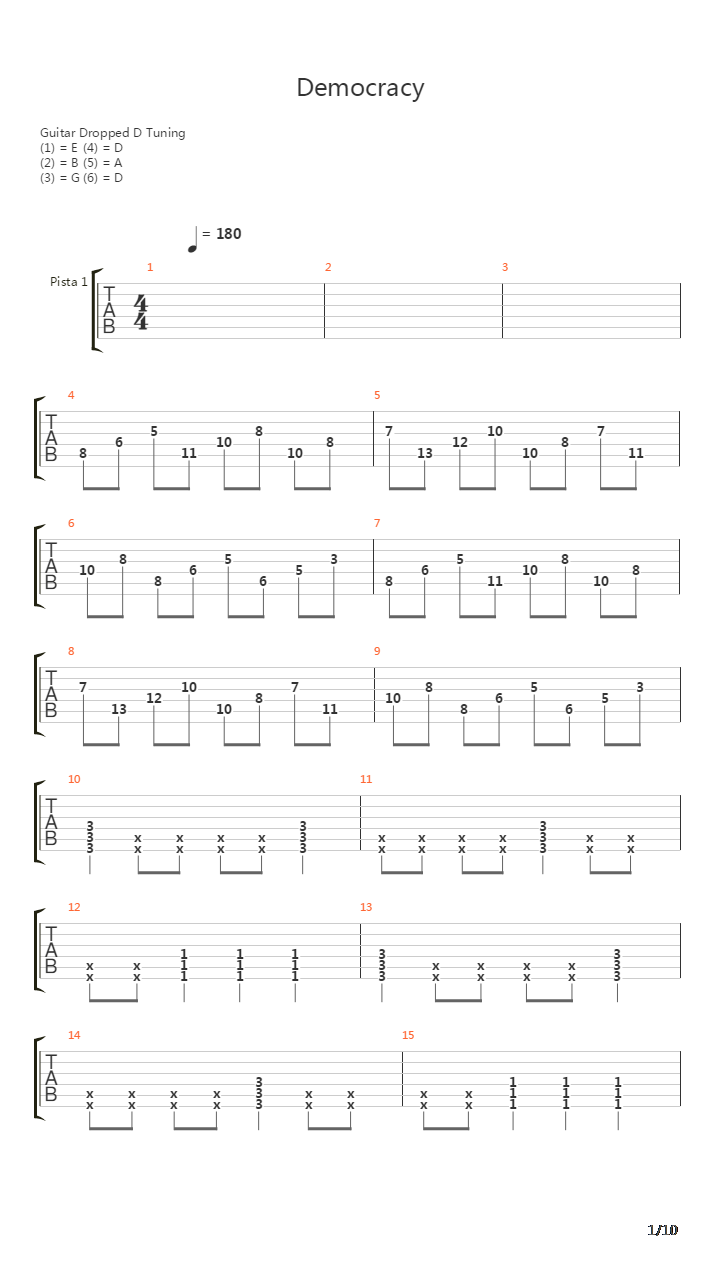 democracy吉他谱