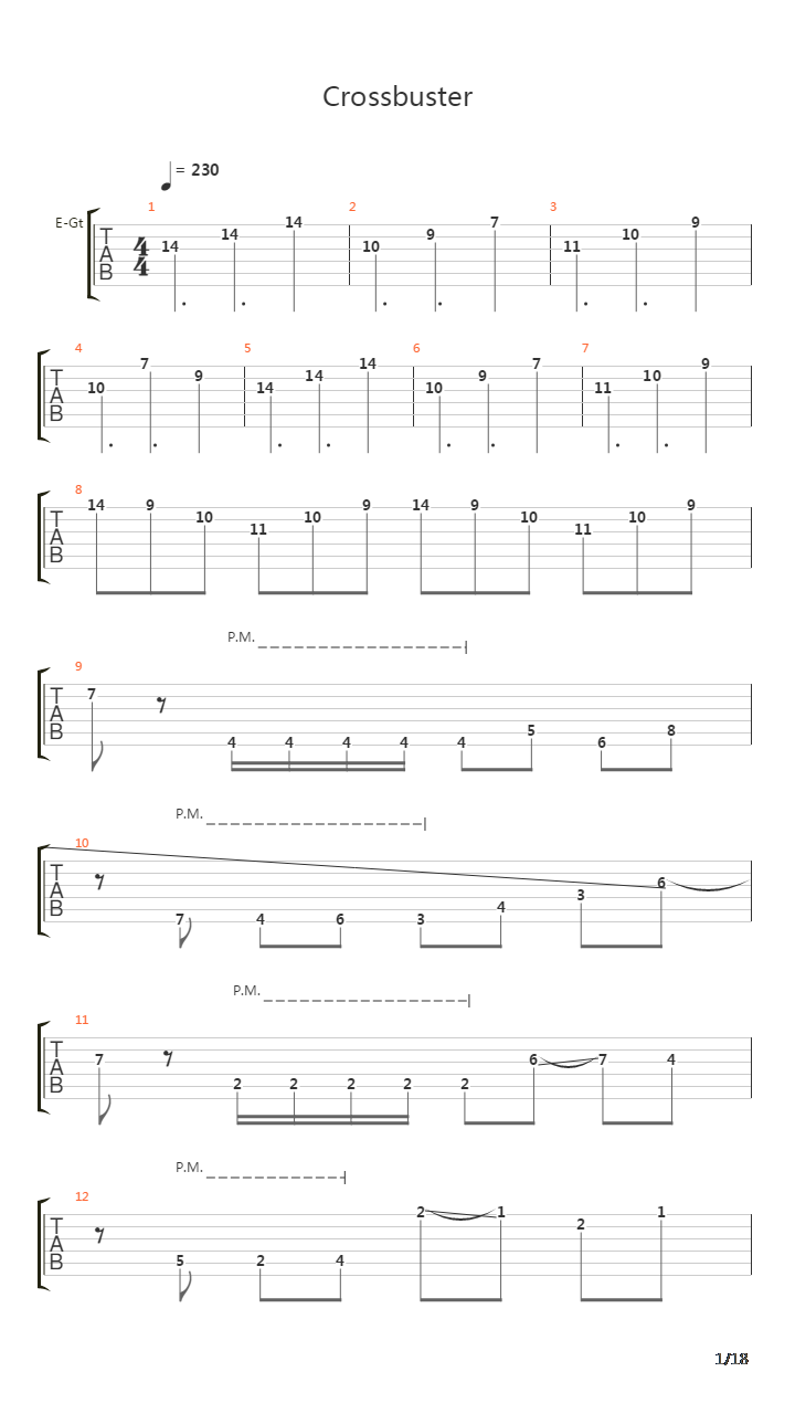 Cross Buster吉他谱