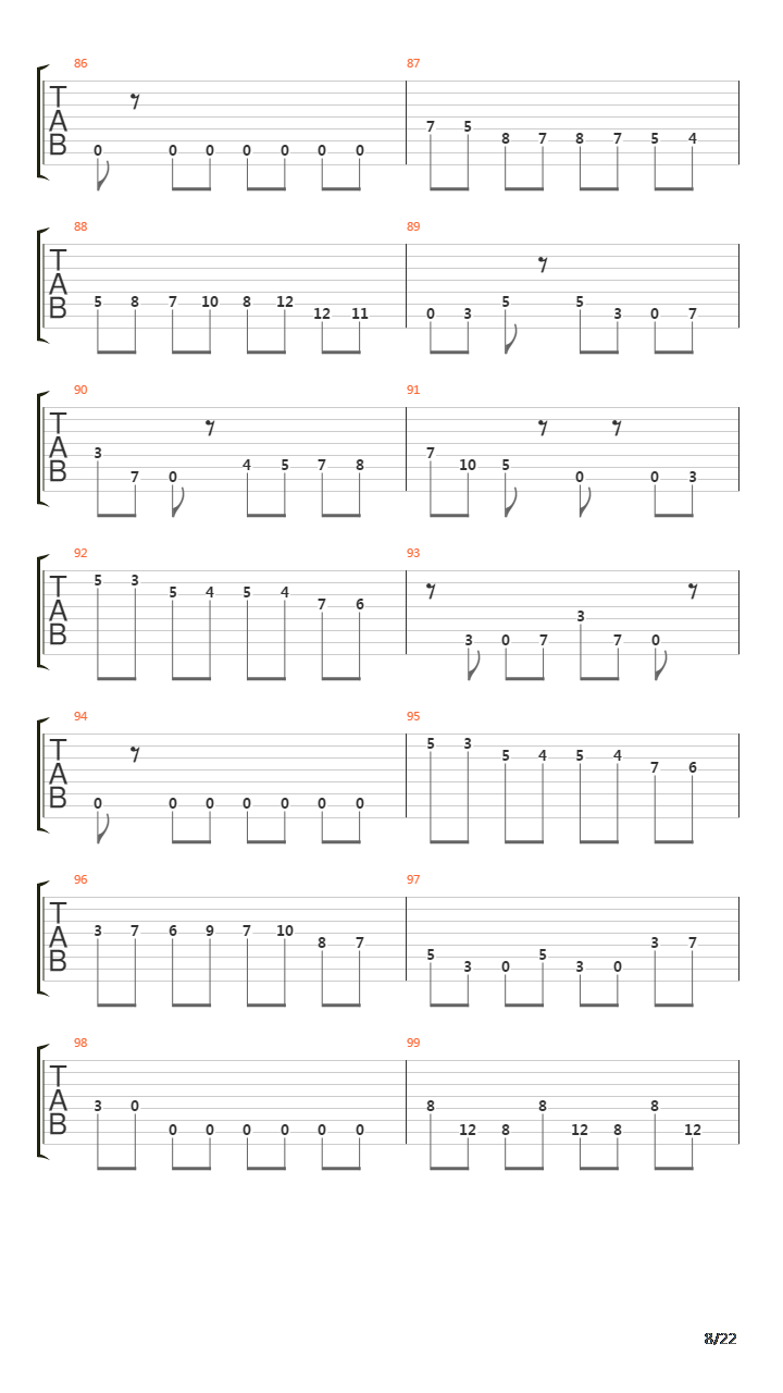 Hegira吉他谱