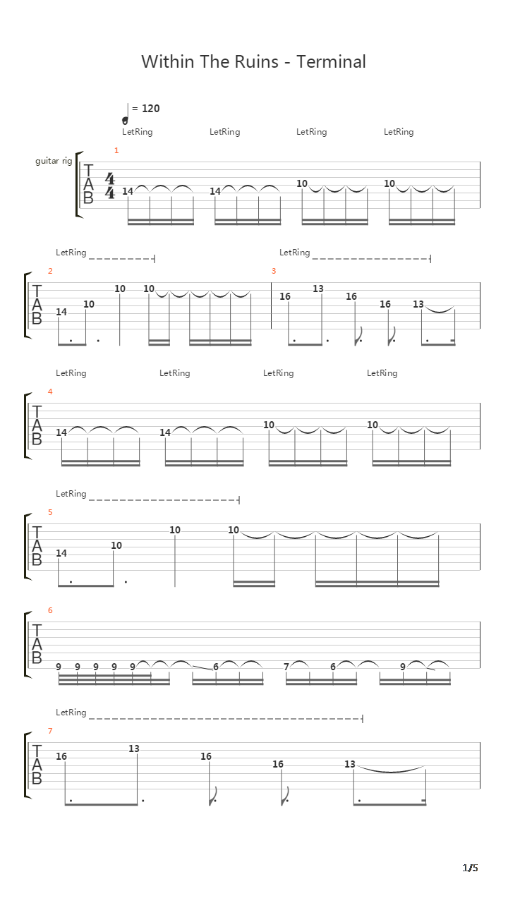 Terminal吉他谱