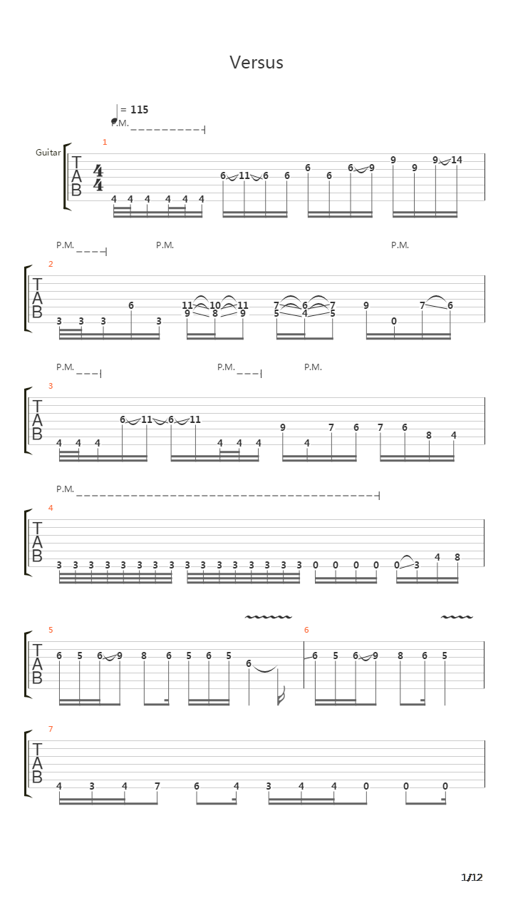 Versus吉他谱