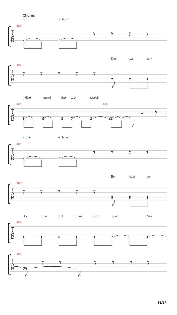 Kopfschuss吉他谱