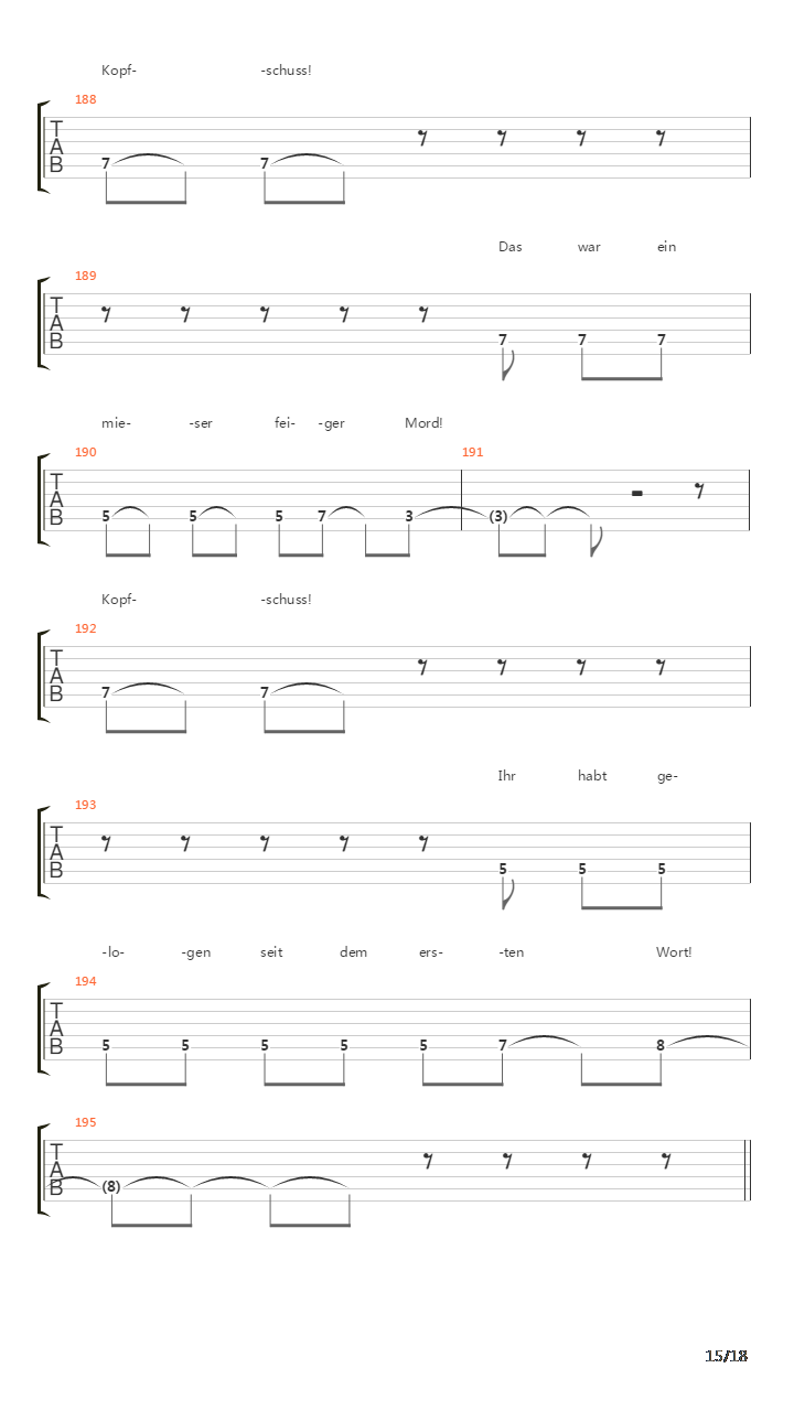 Kopfschuss吉他谱