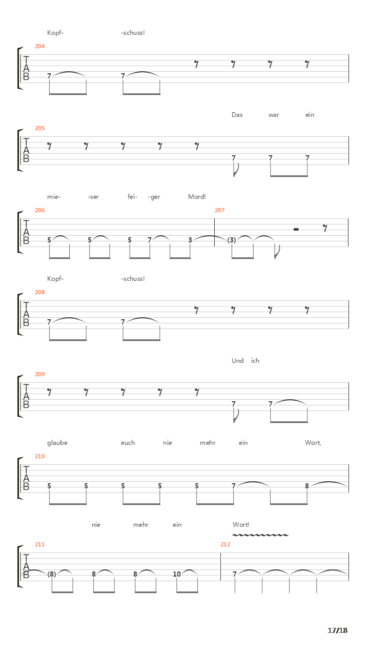 Kopfschuss吉他谱