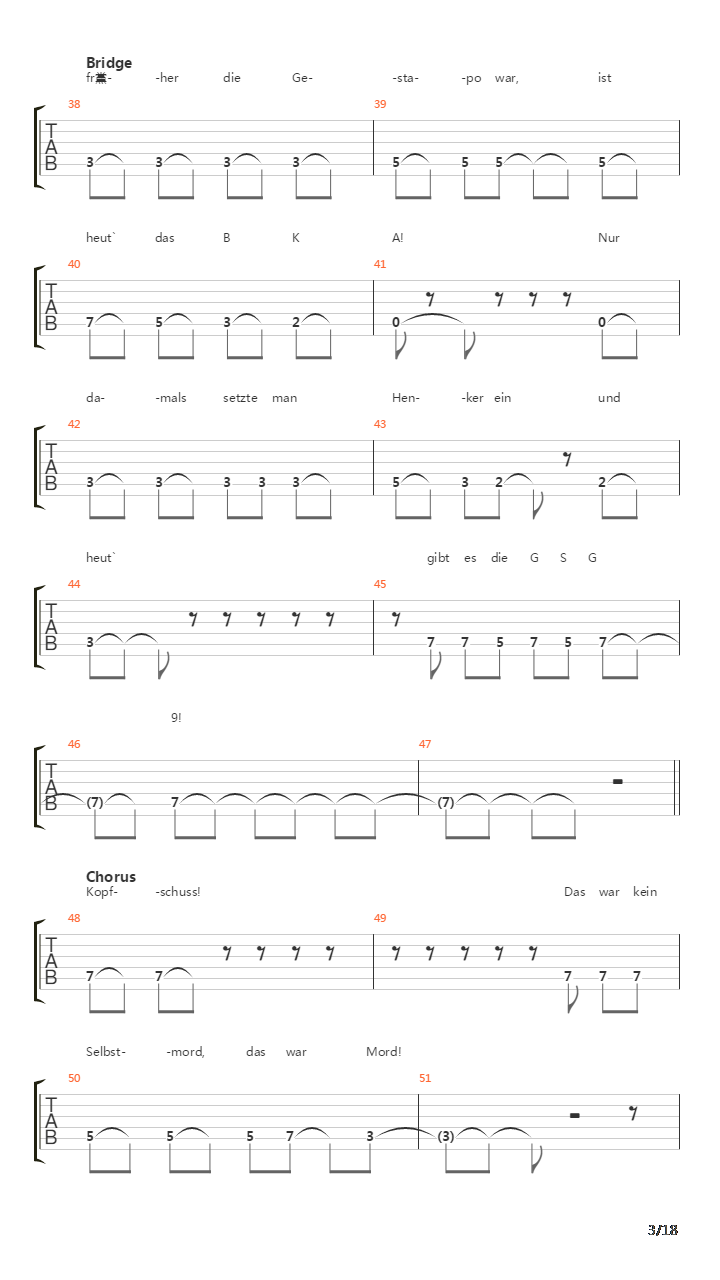 Kopfschuss吉他谱