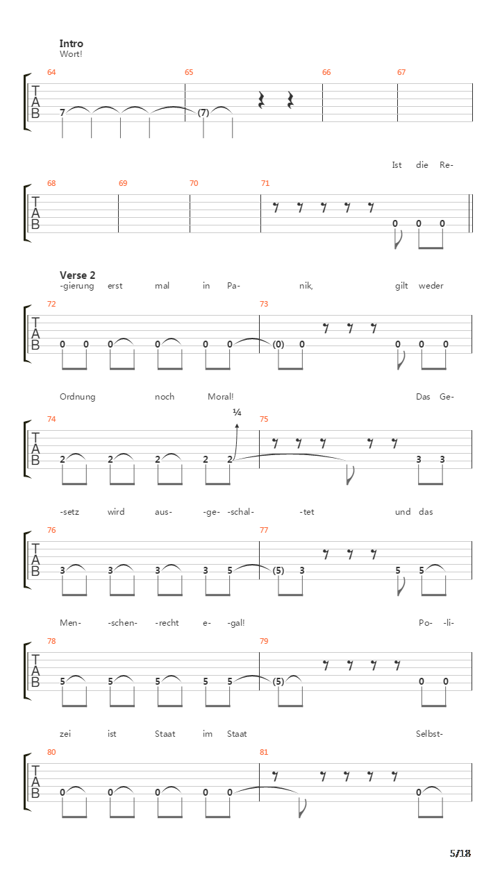 Kopfschuss吉他谱