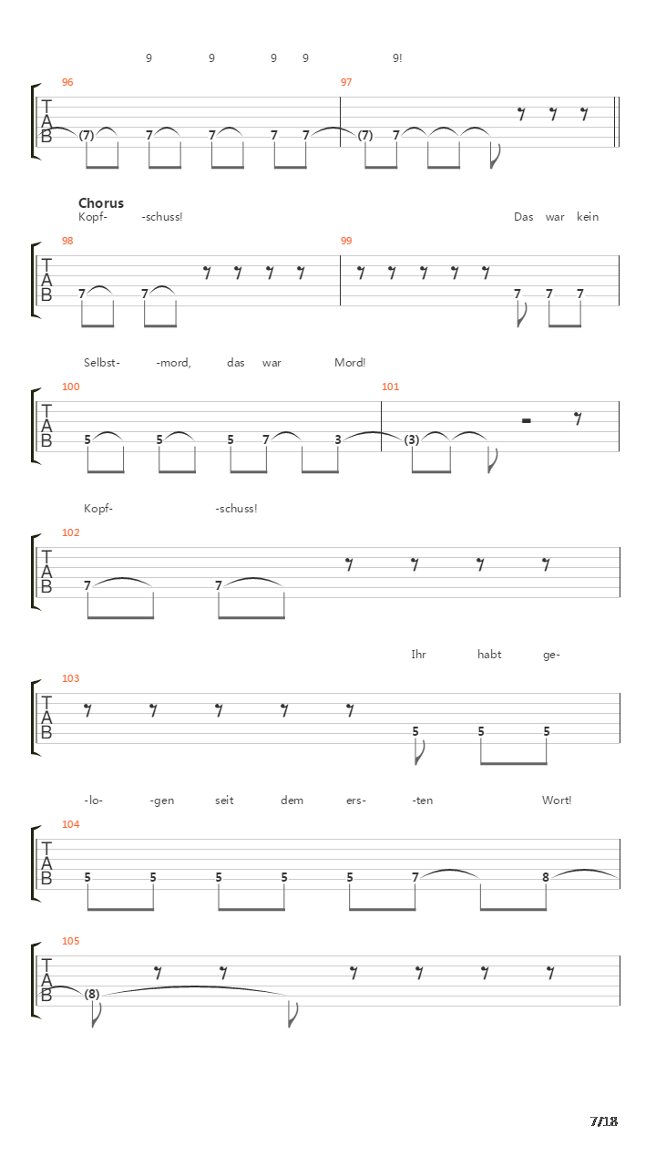 Kopfschuss吉他谱