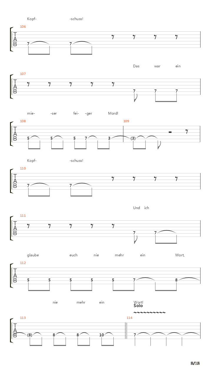 Kopfschuss吉他谱