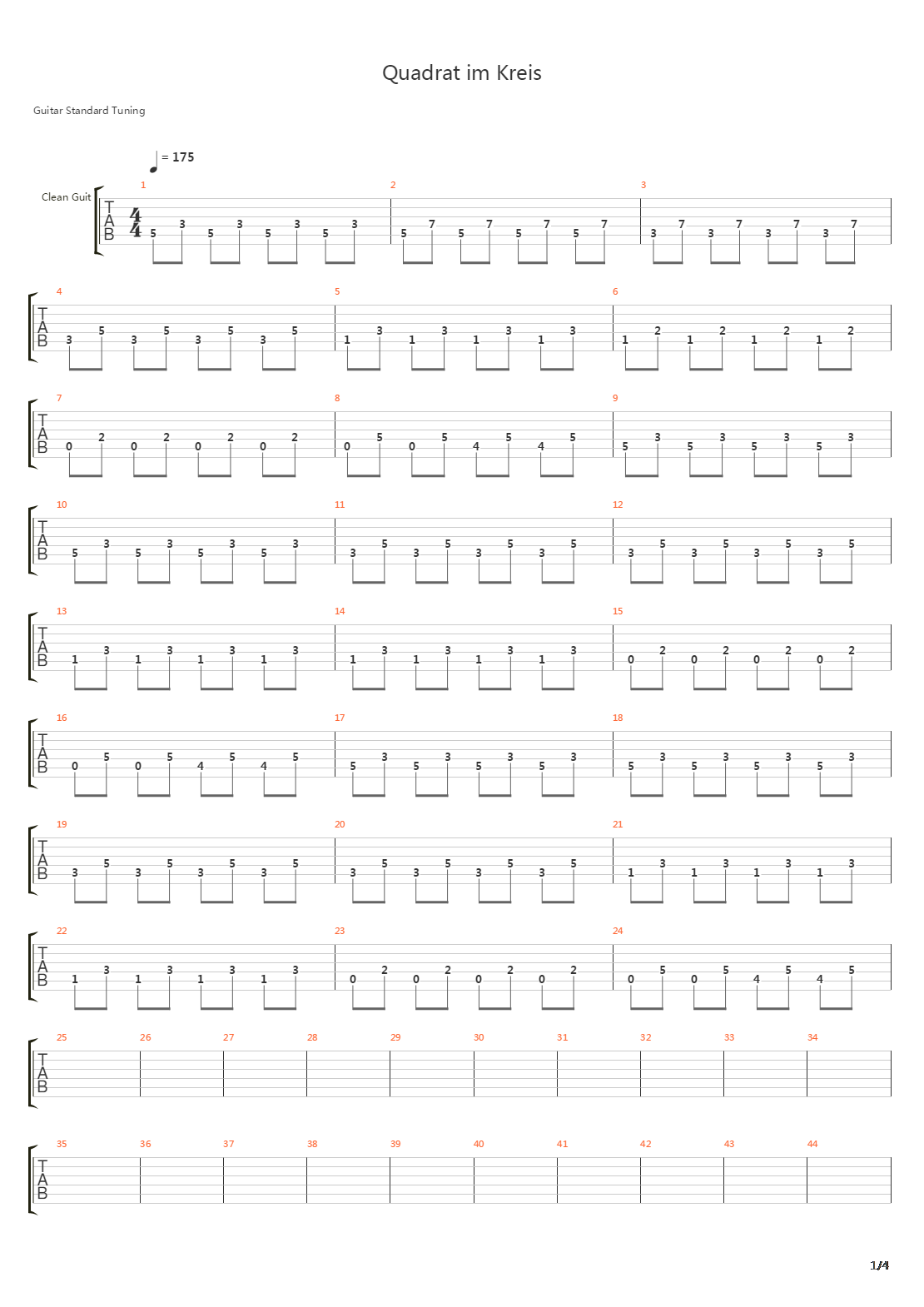 Quadrat Im Kreis吉他谱