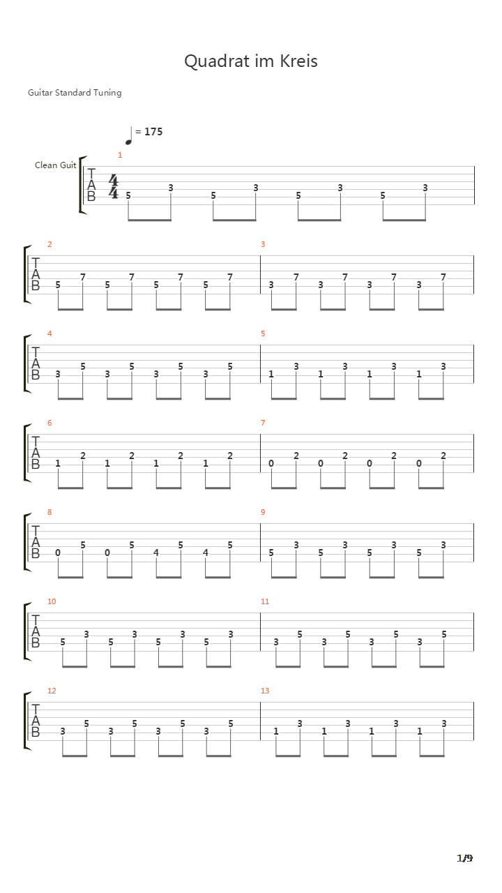 Quadrat Im Kreis吉他谱