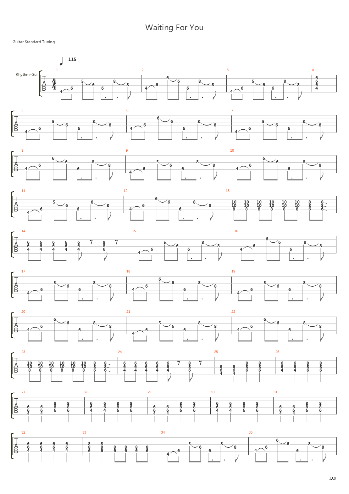 Waiting For You吉他谱