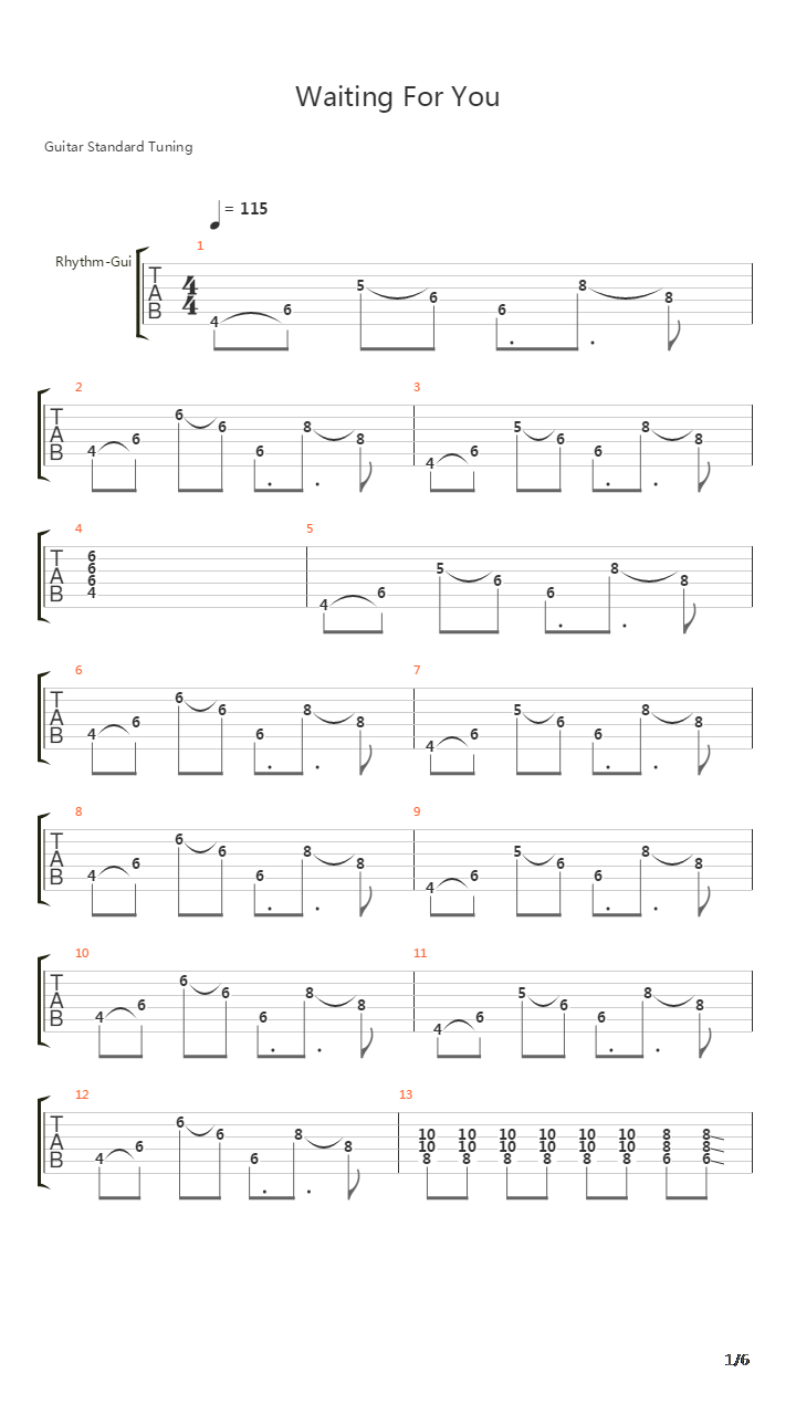 Waiting For You吉他谱
