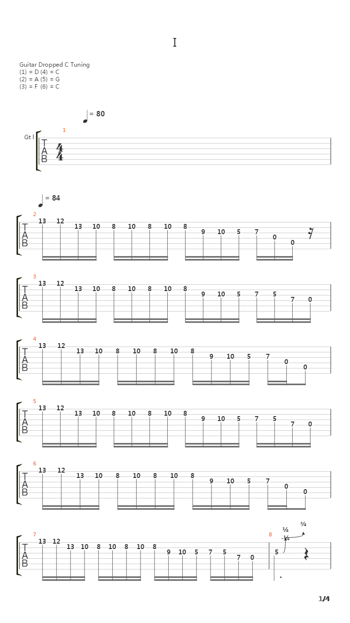 I吉他谱