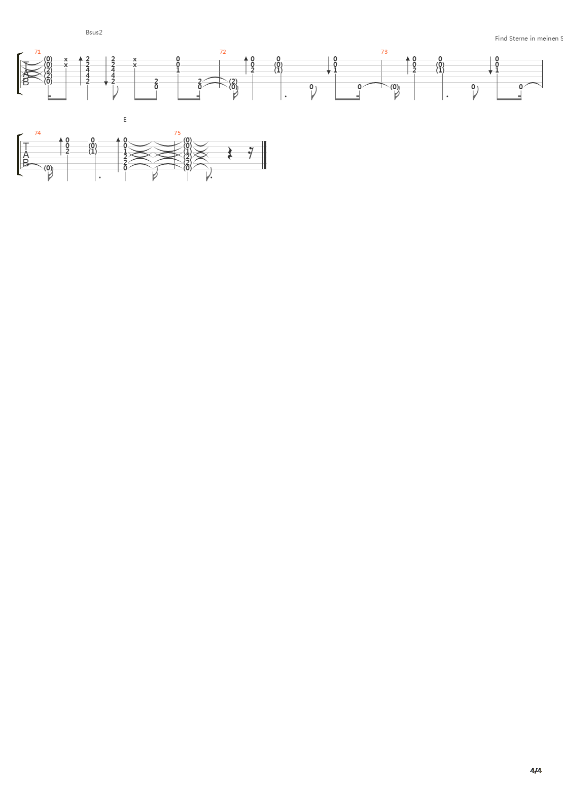Sterne In Meinen Schuhn吉他谱