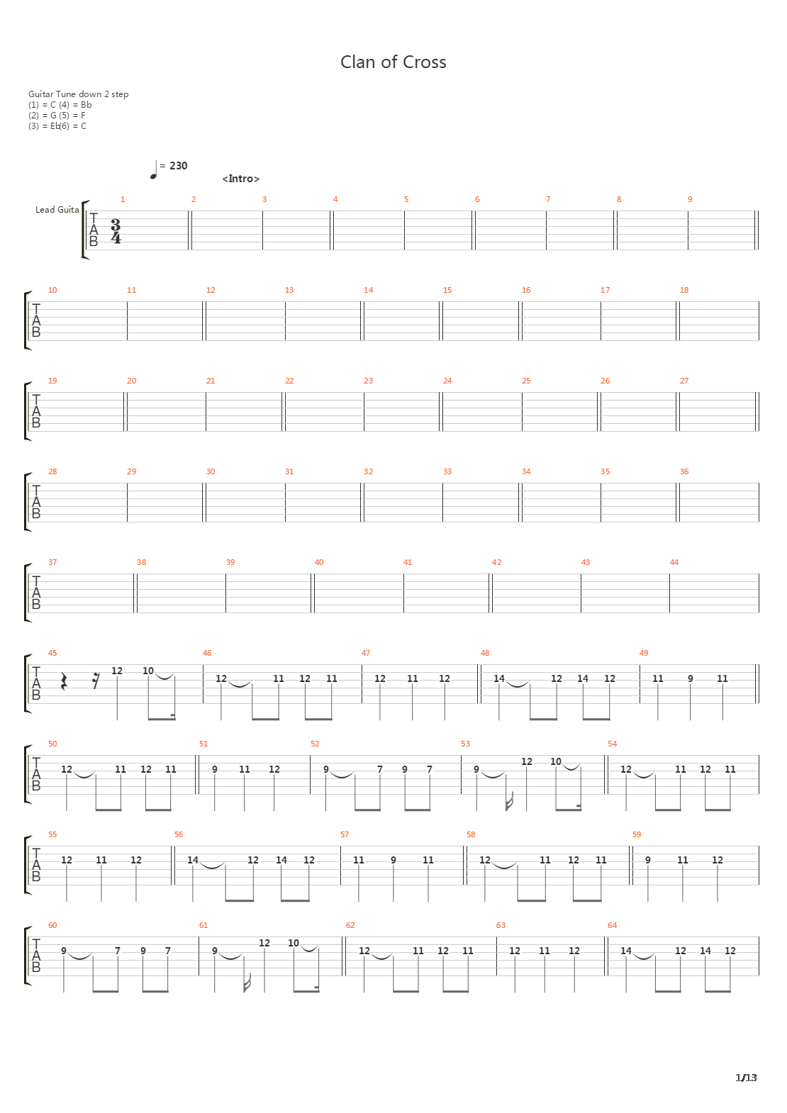 Clan Of Cross吉他谱
