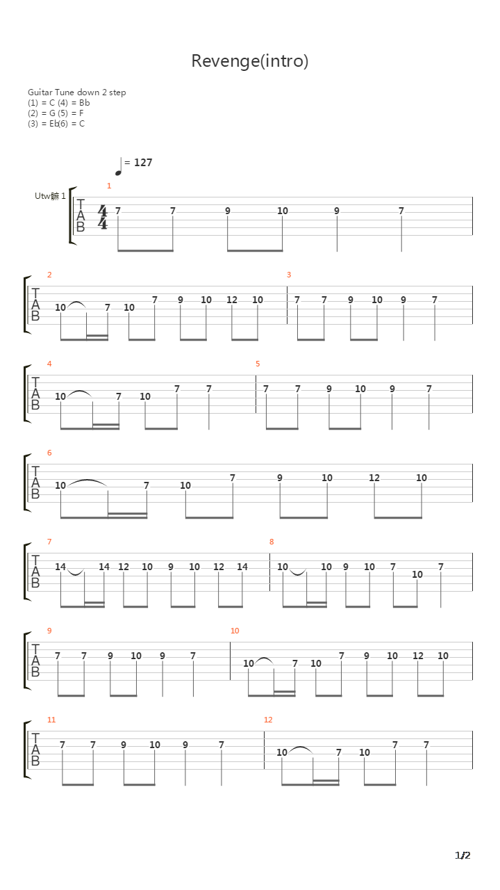 Revenge吉他谱