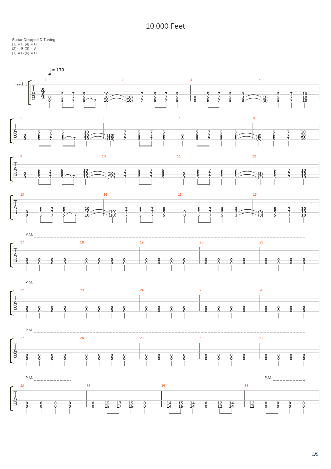 10000 Feet吉他谱