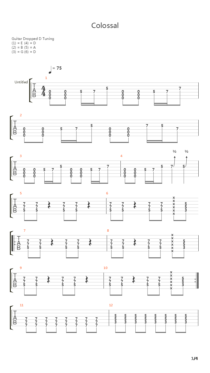 Colossal吉他谱