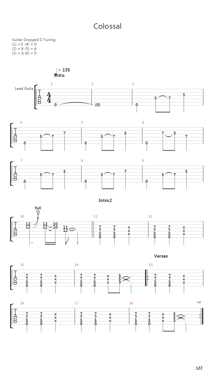 Colossal吉他谱