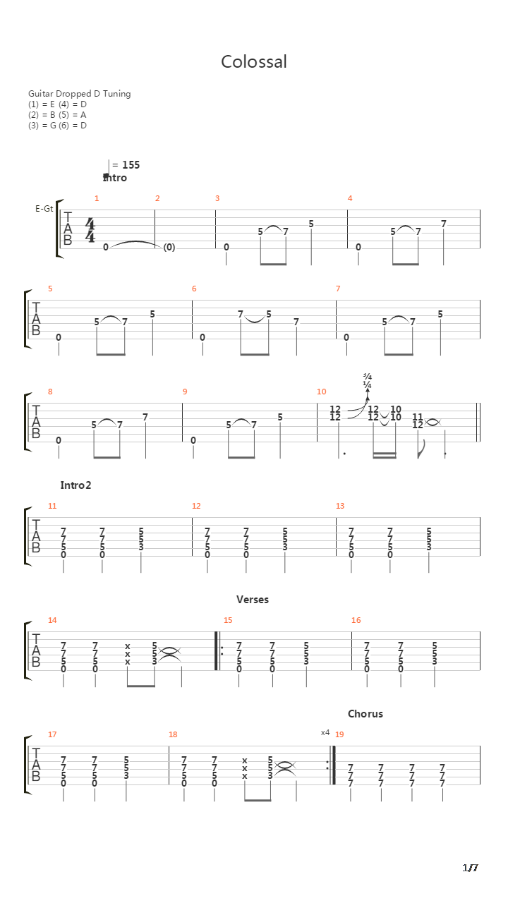 Colossal吉他谱