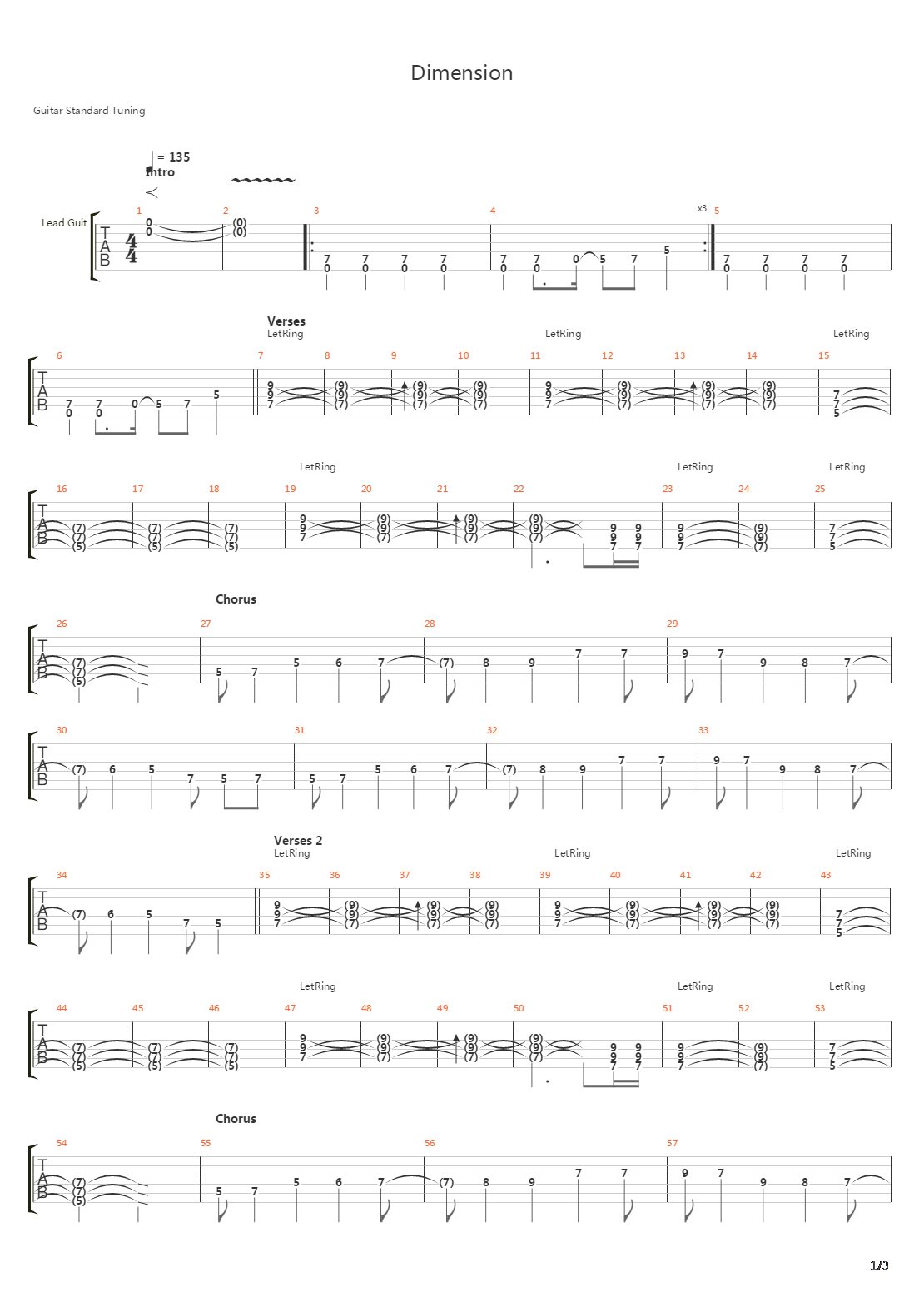 Dimension吉他谱