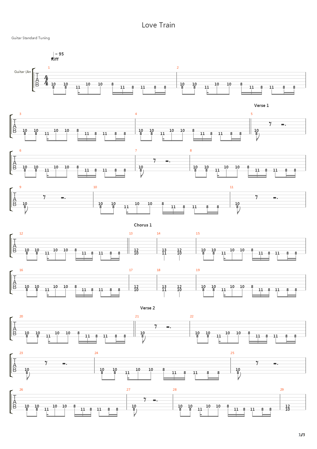 Love Train吉他谱