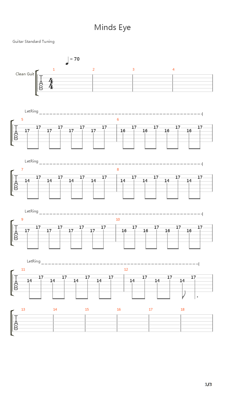 Minds Eye吉他谱