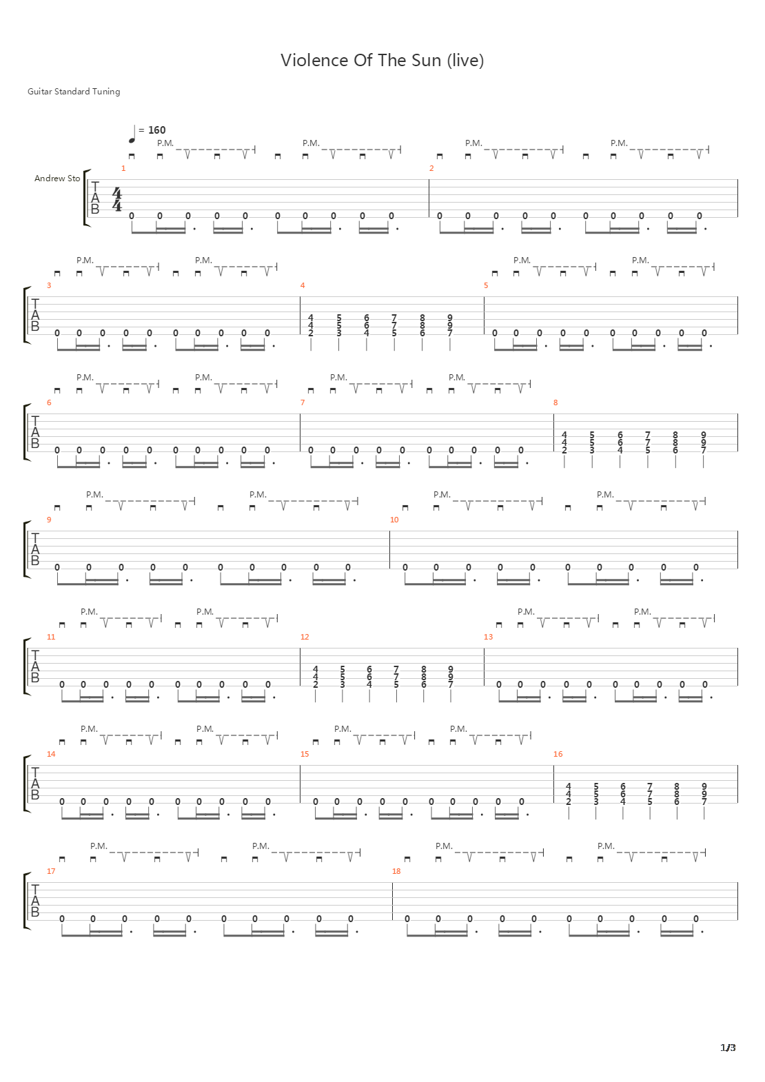 The Violence Of The Sun Live吉他谱
