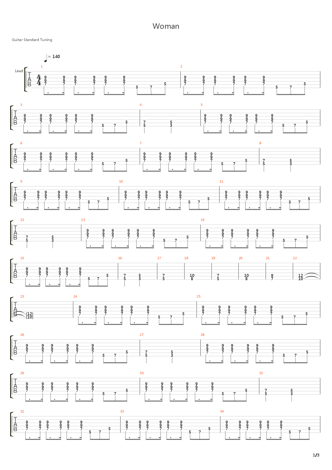 Woman吉他谱