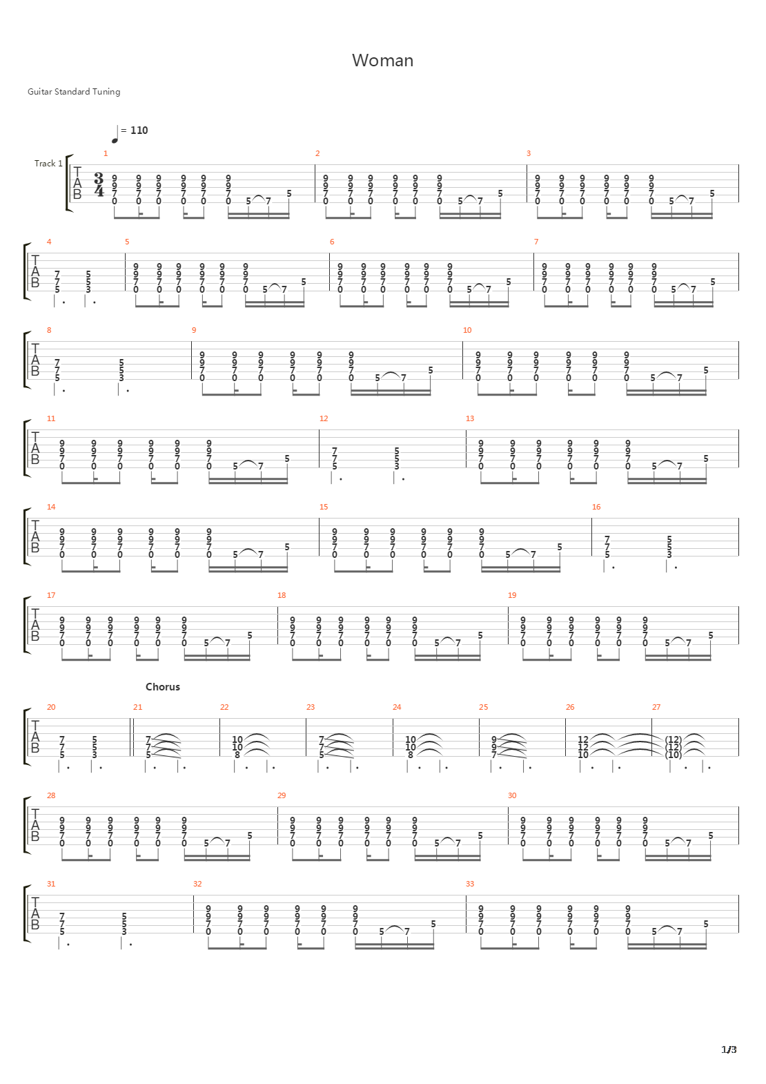 Woman吉他谱