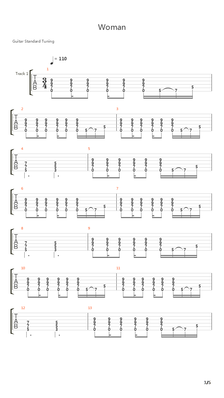 Woman吉他谱