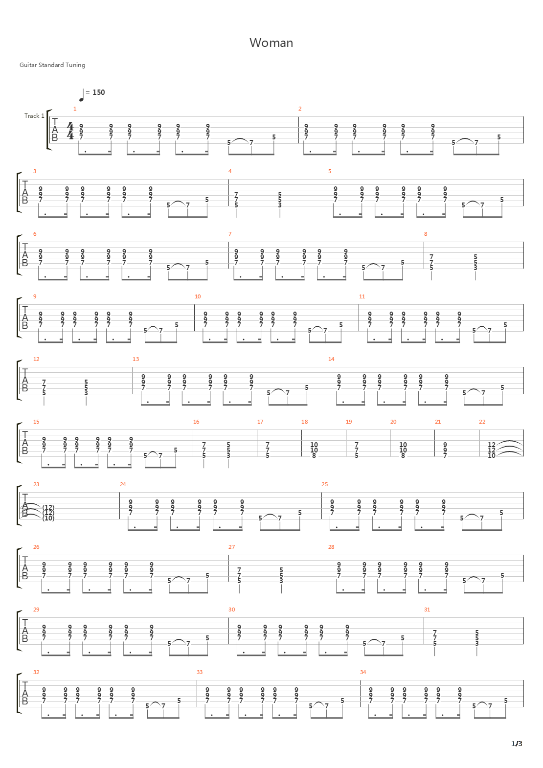 Woman吉他谱