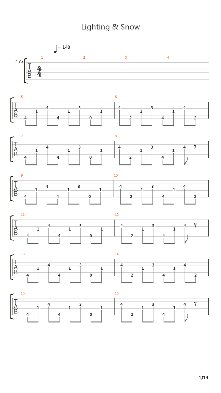Lightning Snow吉他谱