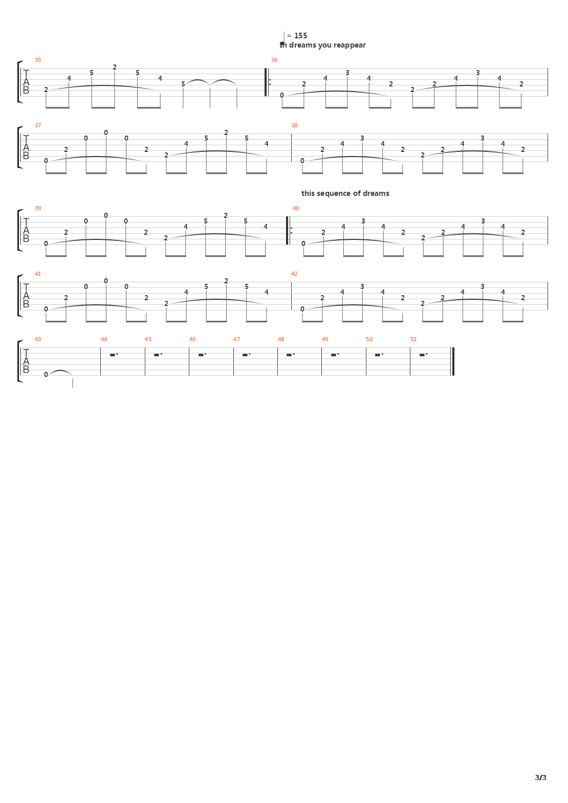 You Are Here With Me In This Sequence Of Dreams吉他谱