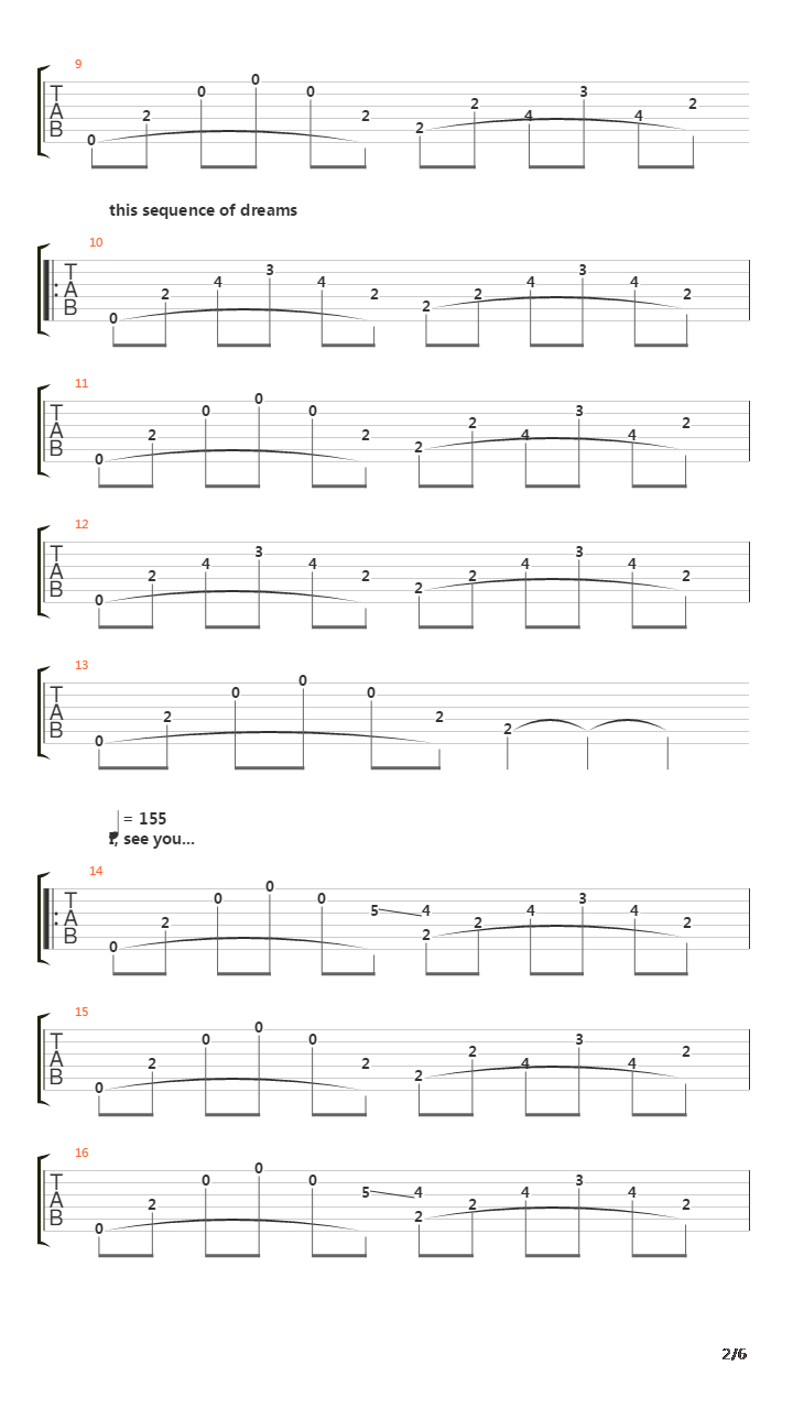 You Are Here With Me In This Sequence Of Dreams吉他谱