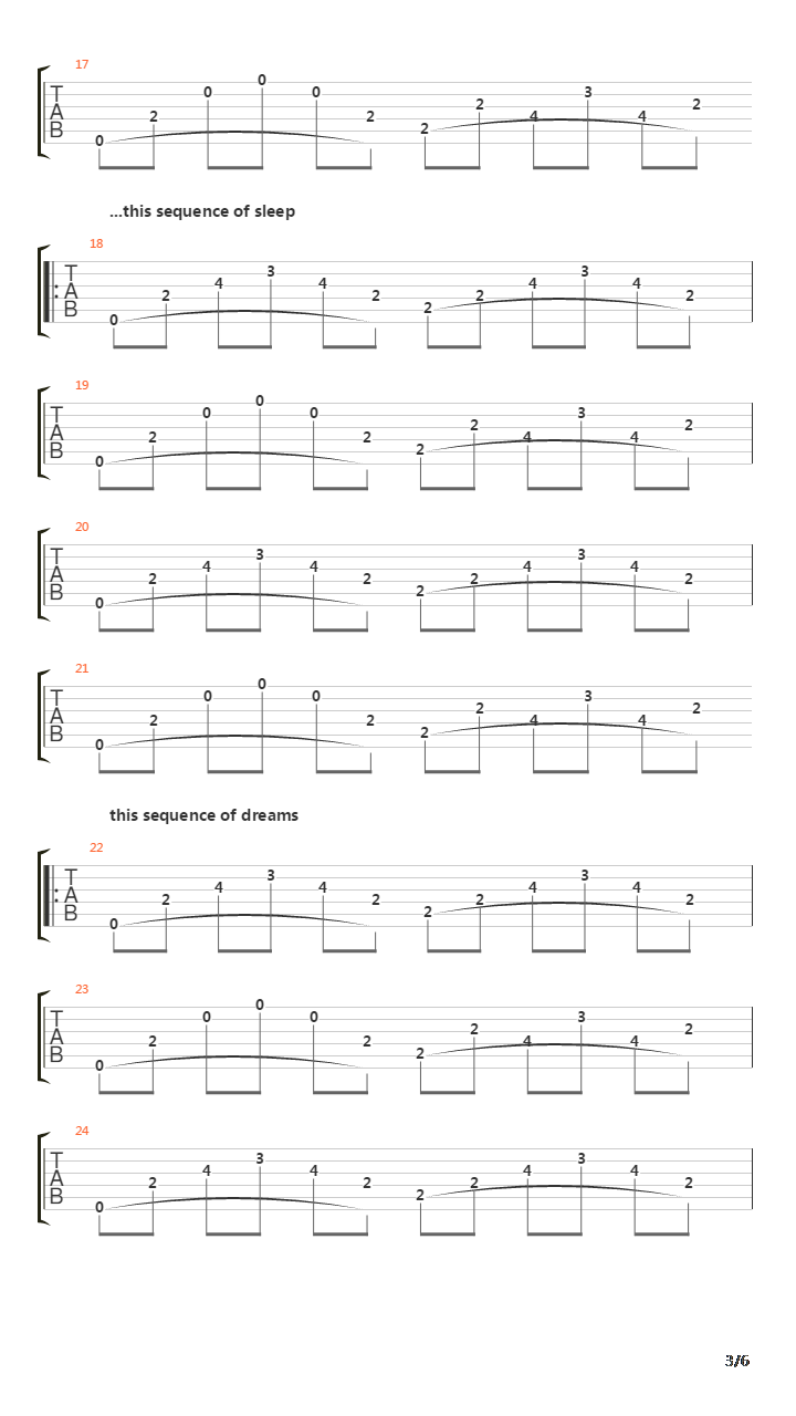 You Are Here With Me In This Sequence Of Dreams吉他谱