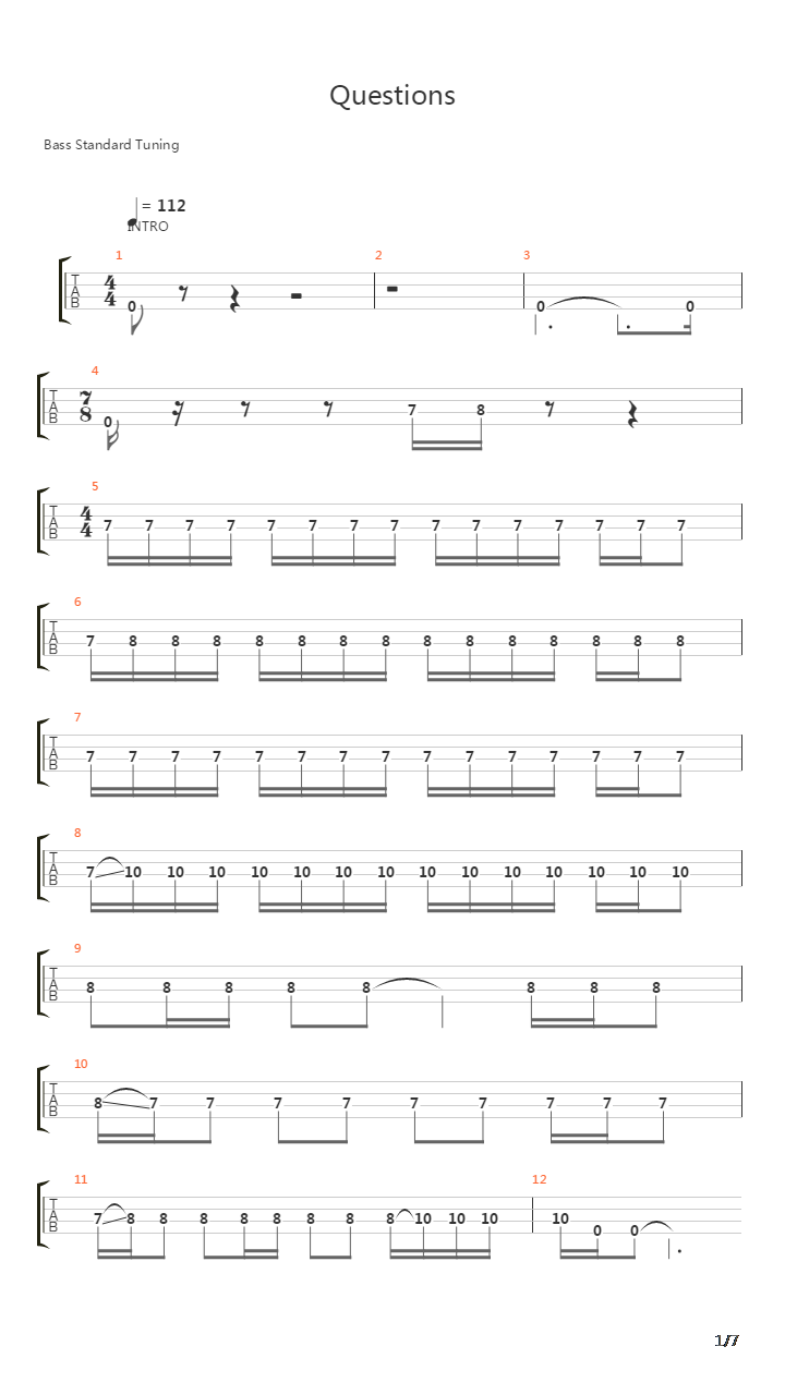 Questions吉他谱