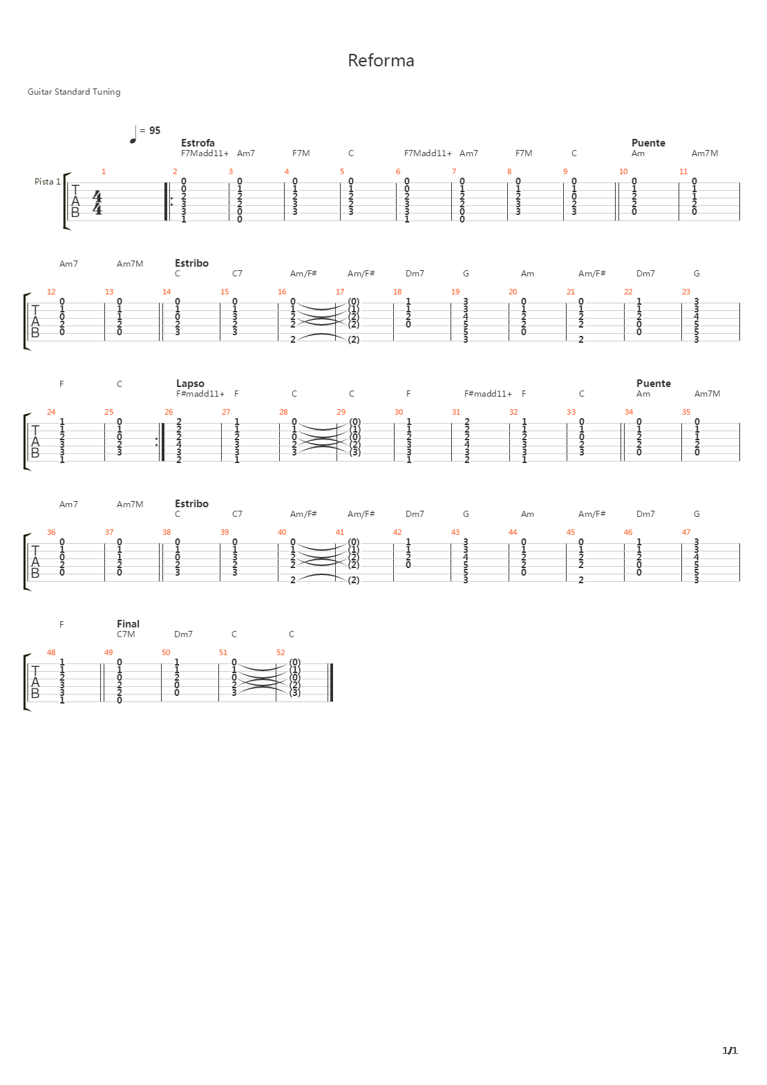Reforma吉他谱